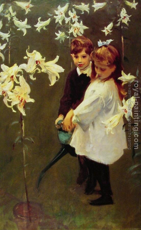 John Singer Sargent : Garden,Study of the Vickers Children